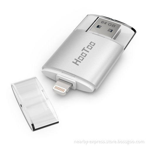 HT-IM002 USB 3.0 Flash Drive with Lightnning connector For iPhones, iPads ,iPod& Computers, 64GB , Silver Grey